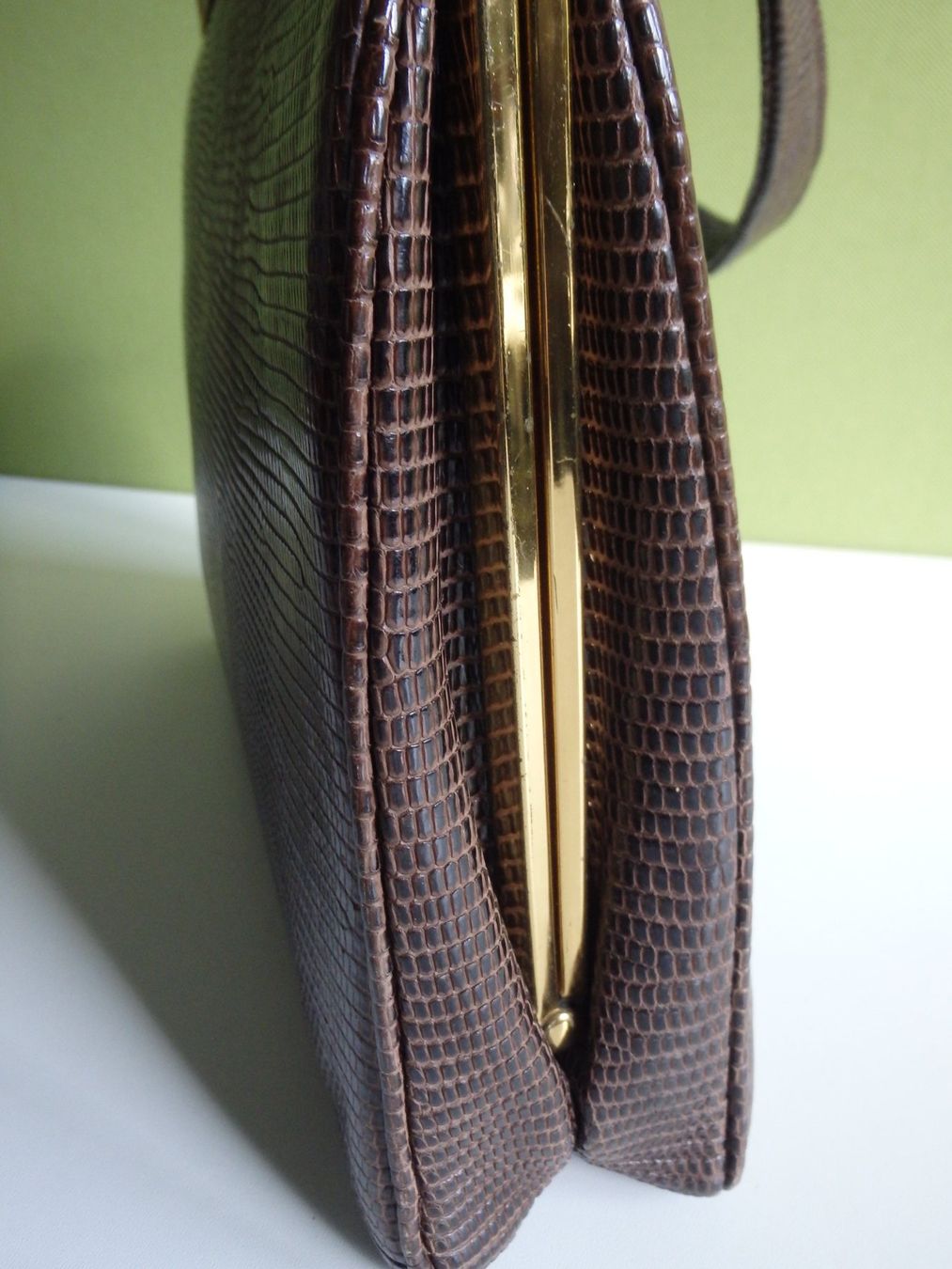 Borse da donna: braune Vintage Eidechs Tasche – Usato da Schöfflisdorf venduto da pullux 2