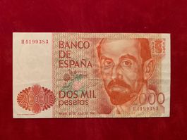 ESPAGNE - DosMil Pesetas 22 Julio 1980 - Juan Ramon JIMENEZ