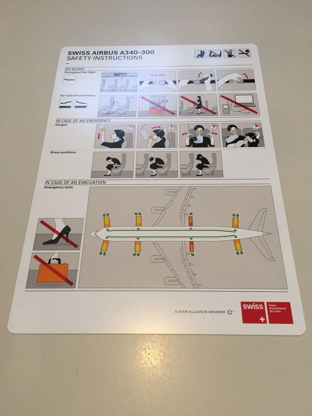 Cartoline: Swiss First issue A340 safety card – Nuovo (secondo la descrizione) da Zürich venduto da Classic_Collection_Zurich