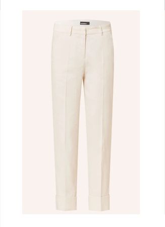 Cambio Sommer Hose Leinen Mix hellbeige 27 inch Gr 36 neu