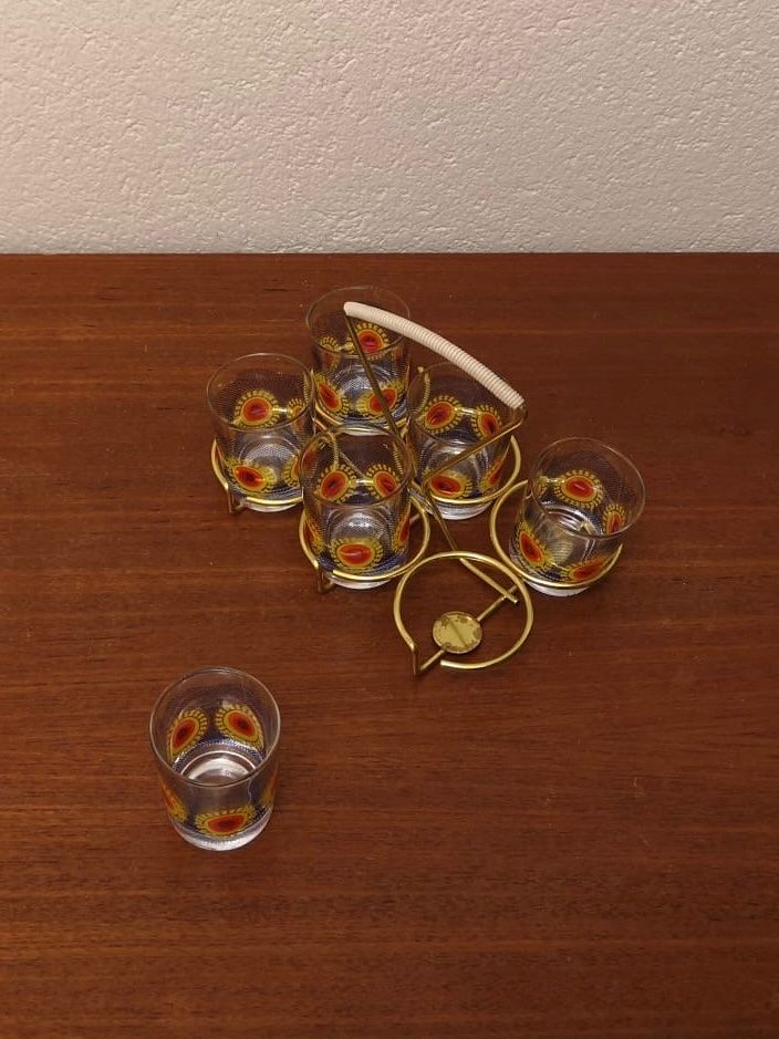 Bicchieri: 50s Schnapsgläser mit Ständer vintage Design Schnapsgläschen – Usato da Zürich venduto da Vintagewiesel 4