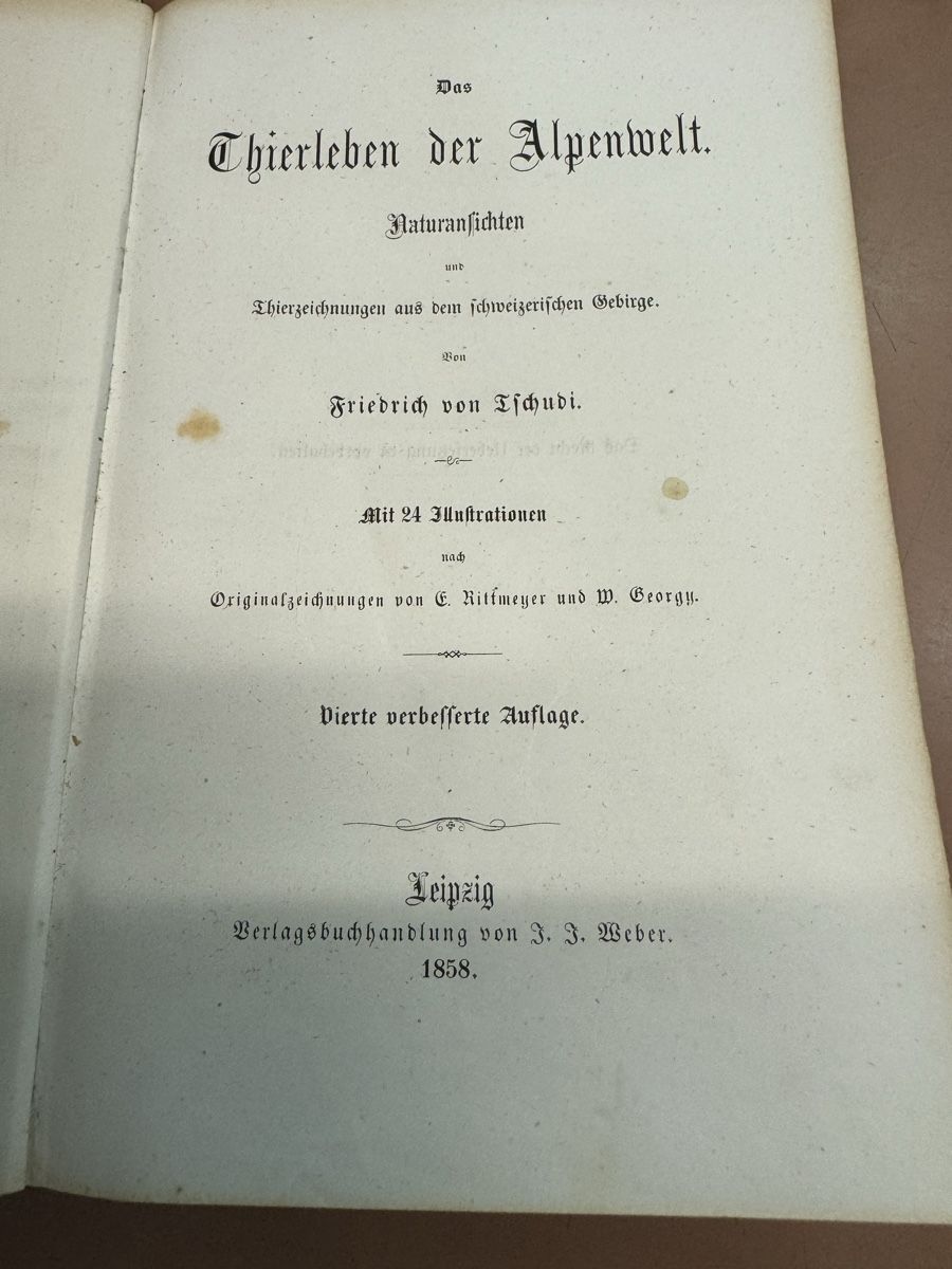 Libri: Buch Das Tierleben der Alpenwelt  1858 – Usato da Chur venduto da Meriva0 4