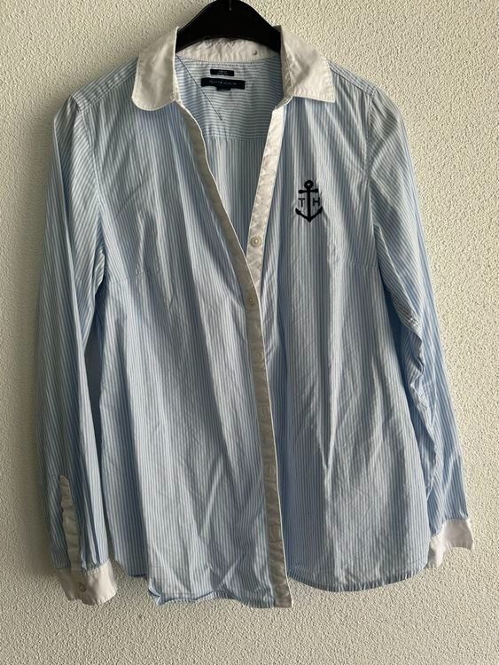 Tommy Hilfiger Camicette: Tommy Hilfiger Bluse, Gr. M, hellblau gestreift – Usato da Aarburg venduto da saluvava 3