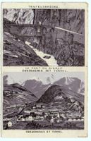 Litho TEUFELSBRÜCKE & GÖSCHENEN mit Tunnel