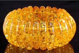 Rarität Armband BERNSTEIN 8x3,5x1cm Gummiband