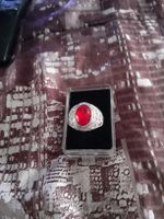 Edler Ring mit rotem Stein   Gr. 68💍 Edelstahl