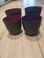 4 Windlichter schwarz mit Glitzer innen guter Zustand