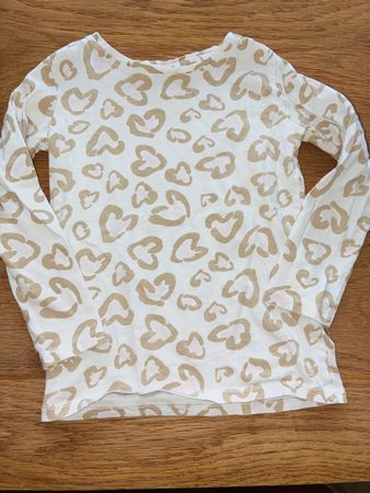 Schönes Langarmshirt Gr. 104 / 3-4 Jahre, Herzenmuster, Früh
