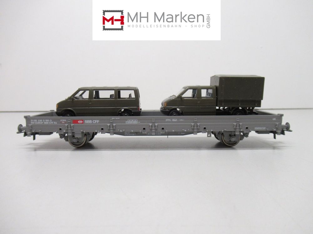 Roco 66783 Rungenwagen mit Militärautos der SBB CFF FFS DC (Gebraucht ...