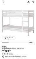 IKEA Kinderbett, weiß, 90x200 cm Hochbett / Doppelbett