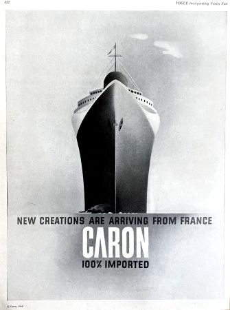 Caron Parfum Schiff Normandie - Werbung / Publicité 1949