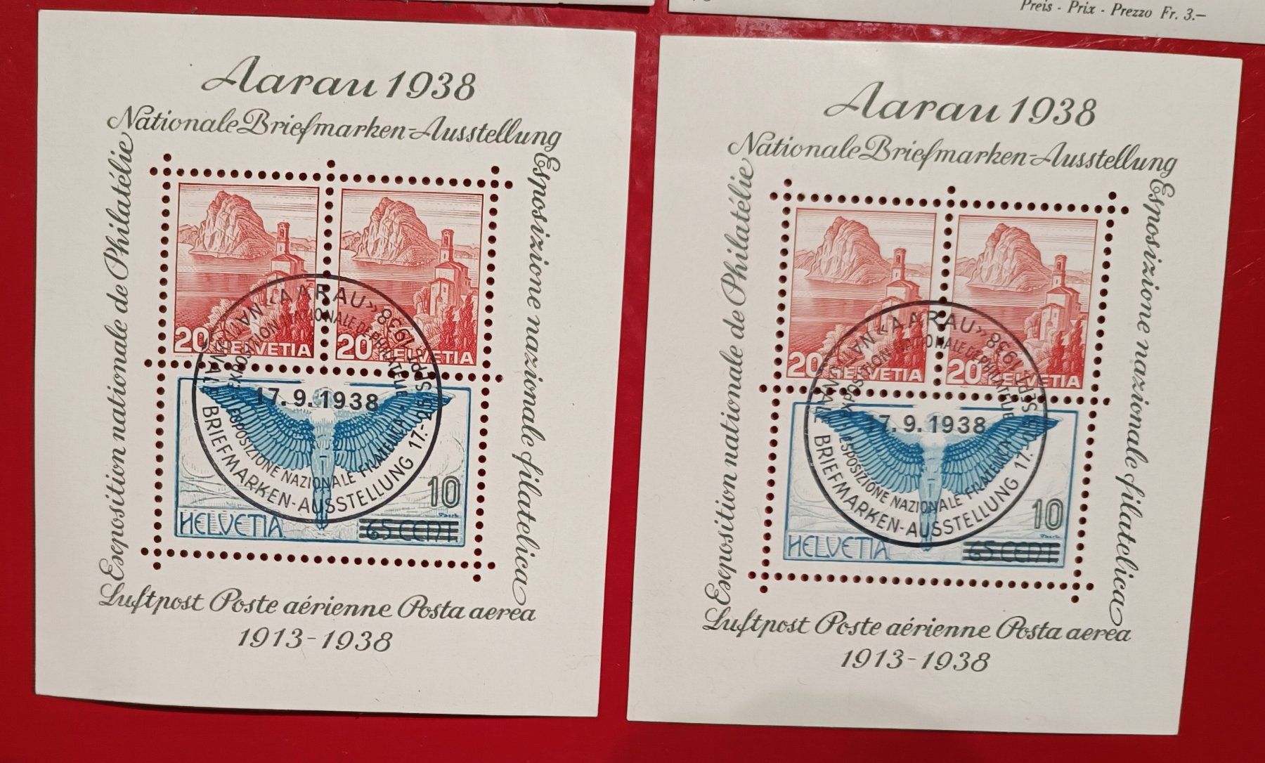 Tous les timbres: 4 Stück Erstag Blöcke 2St,  17.09.1938+ 2St,  21.08.1948 – D'occasion à Glis par MYS-Wallis2020 5
