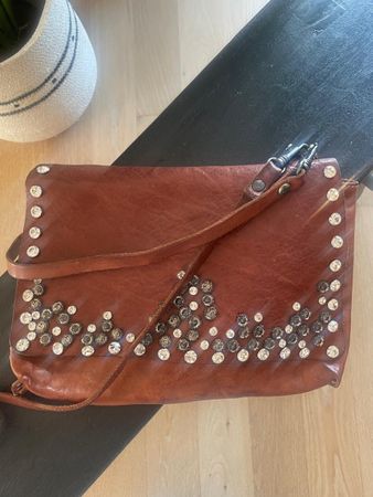 Campomaggi Ledertasche Nieten Vintage braun