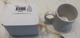 12 White mugs painting - H: 7 cm, dia. 6 cm, 120 ml