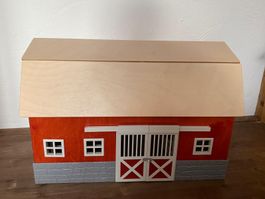 Schleich Pferdestall rot