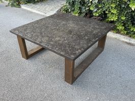 Vintage Couchtisch Schieferplattenoptik Holzgestell 70ies