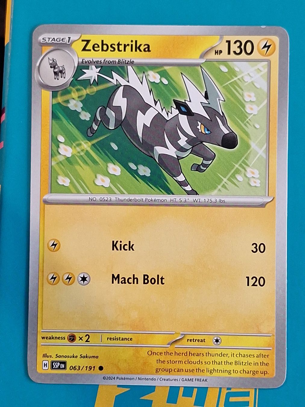 Pokémon Carte collezionabili: Zebstrika - Pokemon Surging Sparks – Usato da Altstätten SG venduto da GGsGameshop