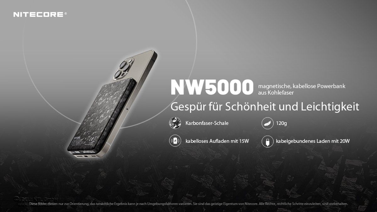 NiteCore Ladegeräte: NITECORE Powerbank NW5000 Mag Safe – Neu und originalverpackt aus Grüningen von Prolumin 1
