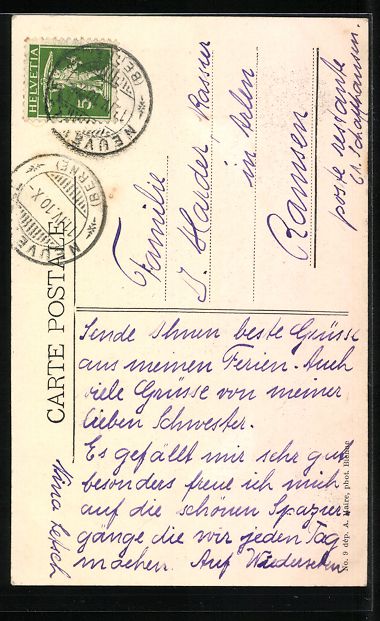 Ansichtskarten: Neuveville, Ansicht der Institution Pét – Gebraucht aus Berlin von bartko-reher 1