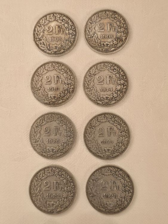 10x 2.- Silber Schweiz, alt, Schnäppchen (Gebraucht) in Oberaach für ...