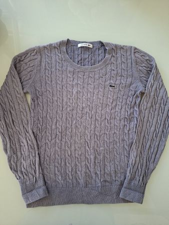 Pull Lacoste gris torsadé taille 36 