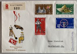 FDC Werbemarken 1955 illustriert ET BERN, SBK 75 Fr.
