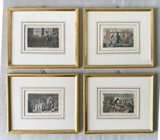 4 altkolorierte Aquatinten Trachsler Zürich um 1820