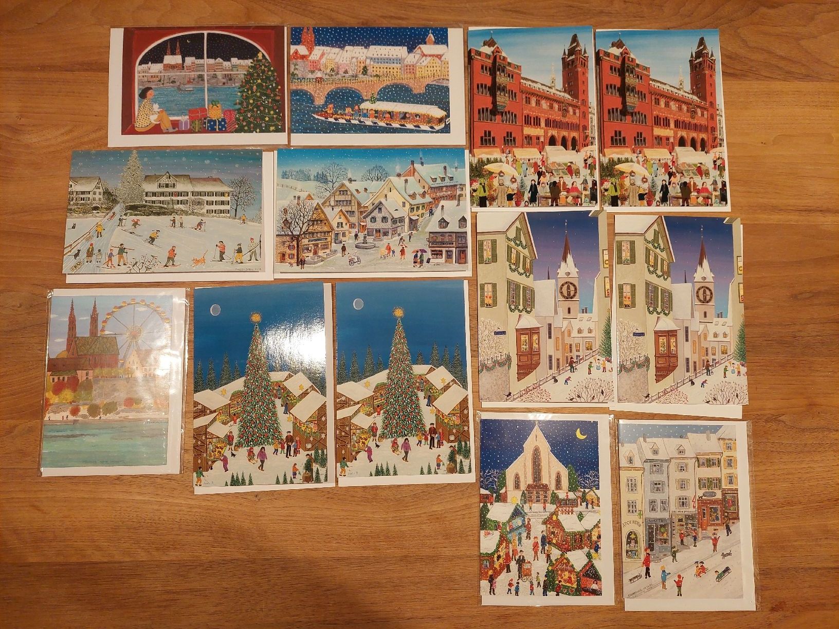 Cartoline: 13 Ansichts-/Weihnachtskarten mit Umschlag – Nuovo (secondo la descrizione) da Brunnen venduto da Livianda