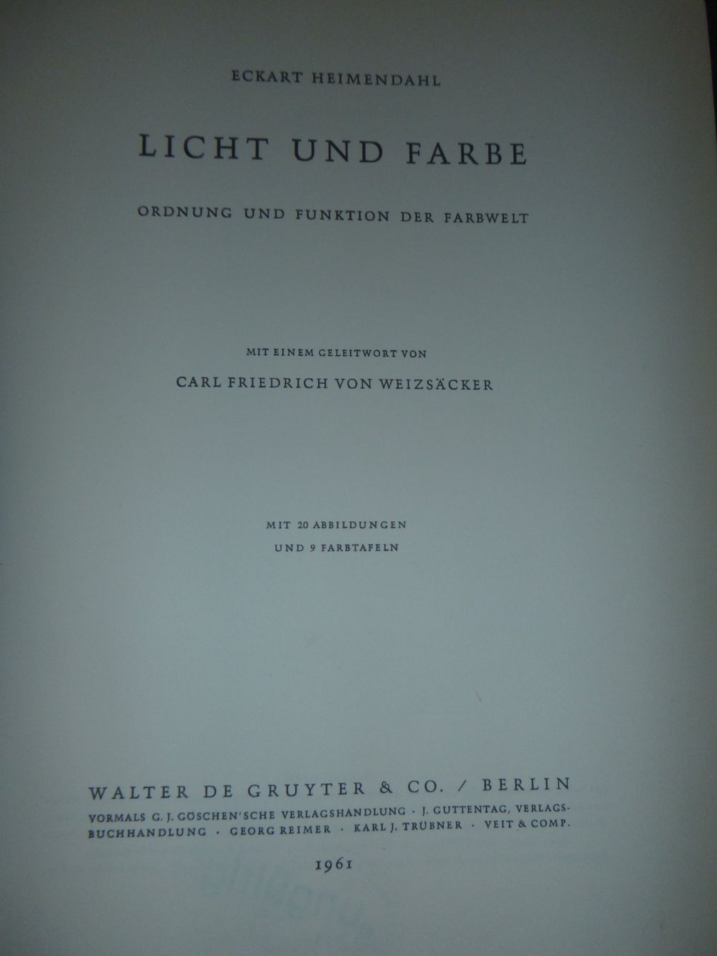 Libri: Licht und Farbe - Eckart Heimendahl – Usato da Diessenhofen venduto da farbschatten 4