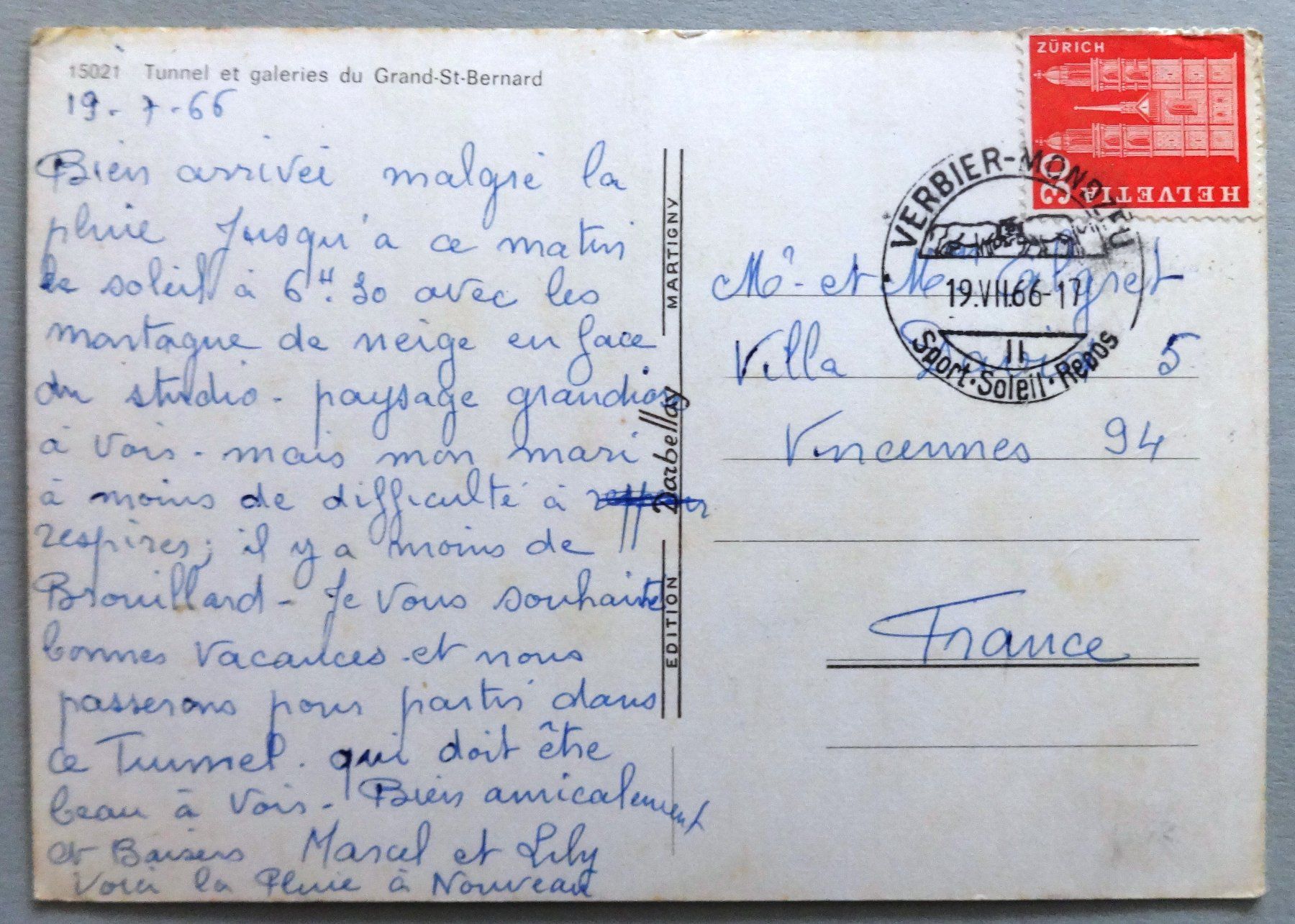 Cartes postales: Tunnel et galeries du Grand-St-Bernard – Défectueux à Fétigny par Billy2miny 1