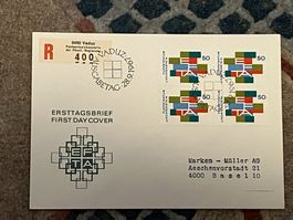 1 Erstagsbrief LI Einschreiben Viererblock 1967