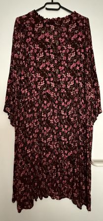 Kleid KAFFE Curve Blumenmuster Dunkelrot Grösse 48