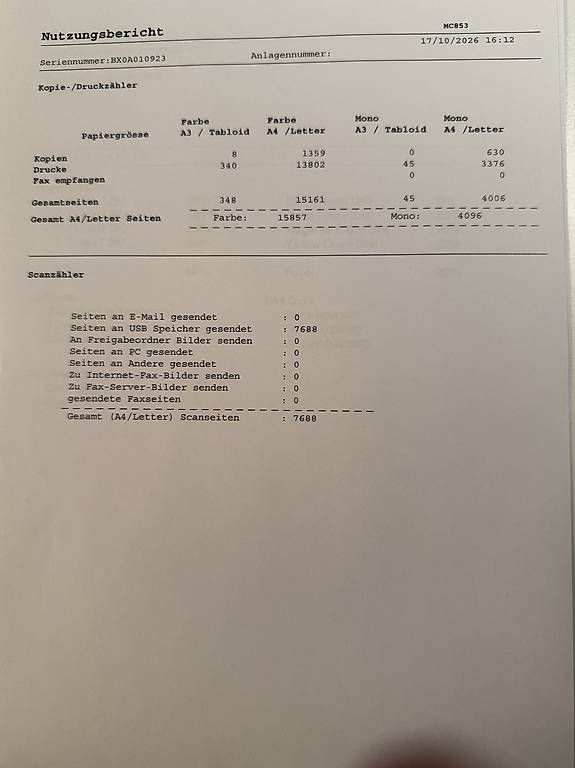 Stampanti: Oki MC 853 Multifunktions-Laser-Farb- Drucker dnct – Difettoso da Amsoldingen venduto da Actstrade 2