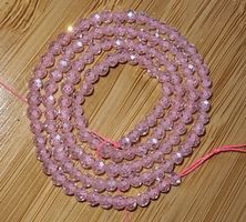 Zirkon Rosa facettiert 3mm. Strang