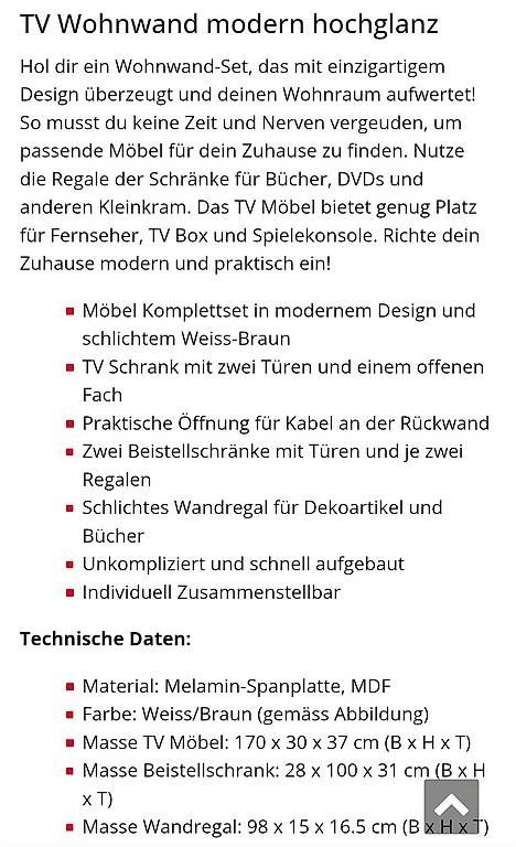 Mobili TV: Wohnwand – Usato da Oberbüren venduto da Eis100 3