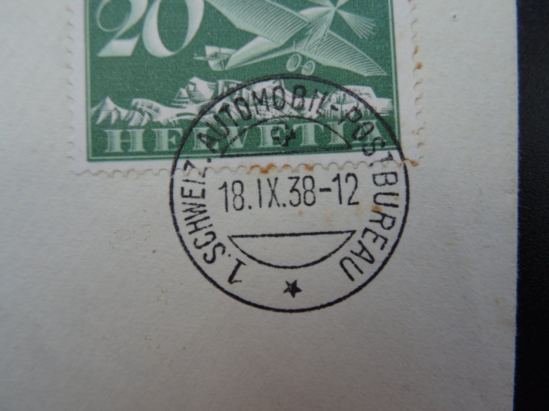 Alle Briefmarken: Flugpostbrief  18.9.38   Schweiz. Automobilpostbureau – Gebraucht aus Lupfig von Buerkli20 1