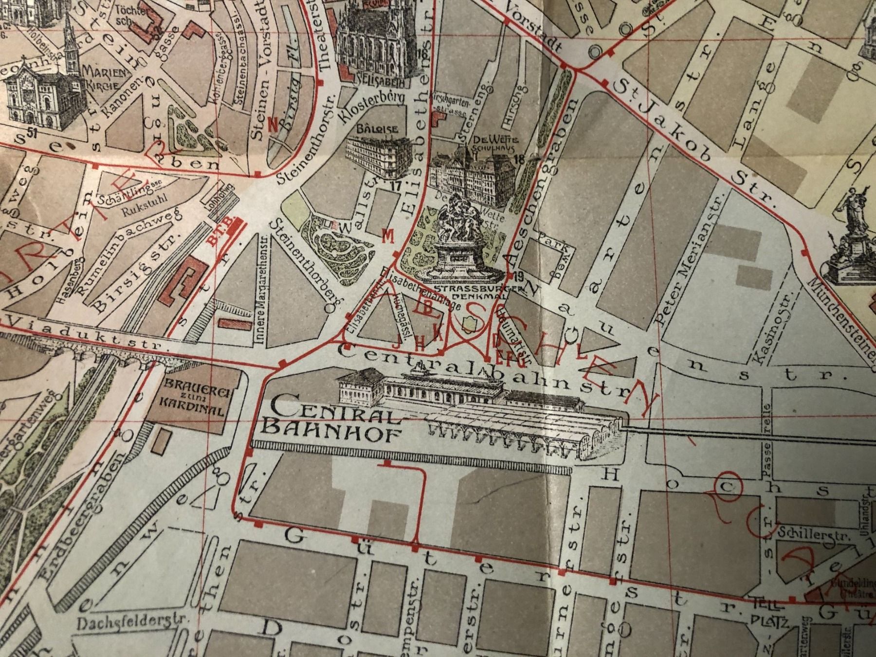 Cartine & Atlanti: Stadtplan Basel (und Umgebung) 1902 – Usato da Zürich venduto da allp 5