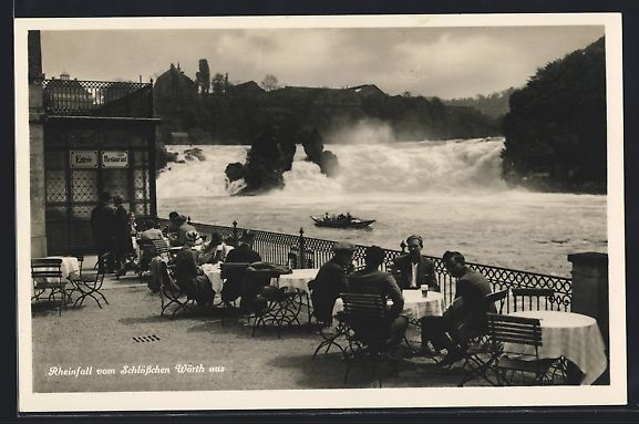 Cartoline postali: Rheinfall, Wasserfall vom Cafe Schlössc – Usato da Berlin venduto da bartko-reher