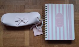 Lot articles bureau 1 agenda 2026-27 et 1 trousse rose neufs