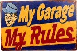 NEU/OVP: Blechschild Garage Auto Bar Restaurant Deko
