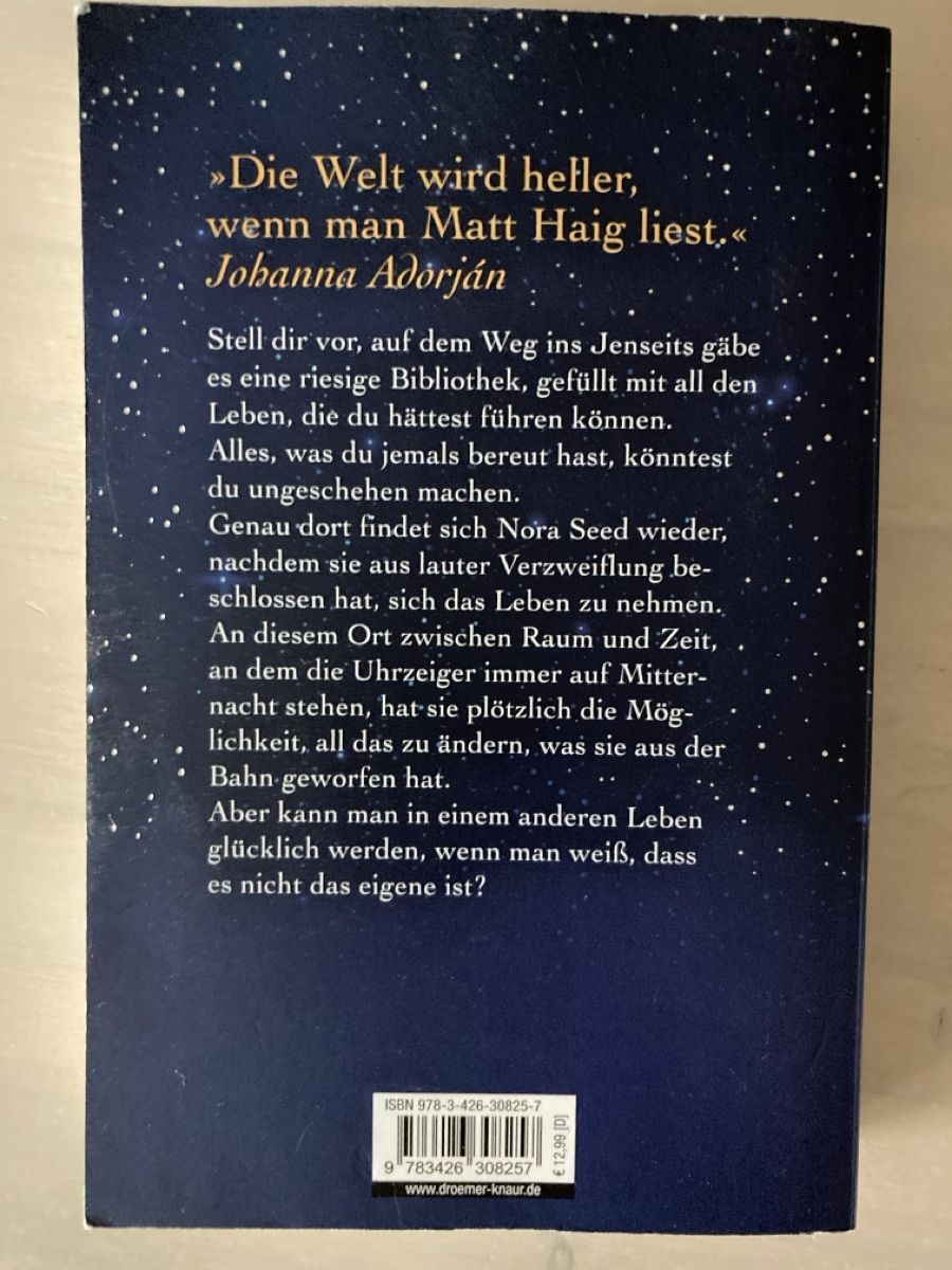 Libri: Die Mitternachtsbibliothek - Matt Haig Roman – Usato da Frauenfeld venduto da AlphaCentauri369 1