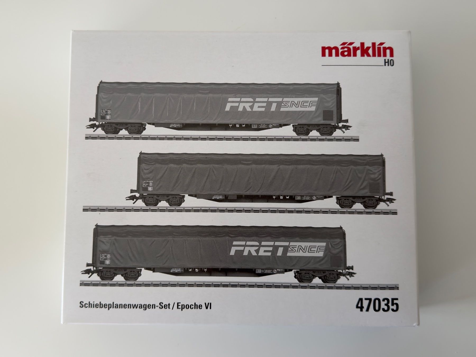 Märklin 47035 Set 3 Schiebeplanenwagen FRET SNCF AC (Neu und ...