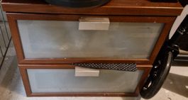 Small bedside table Ikea Hopen two drawers wooden frame