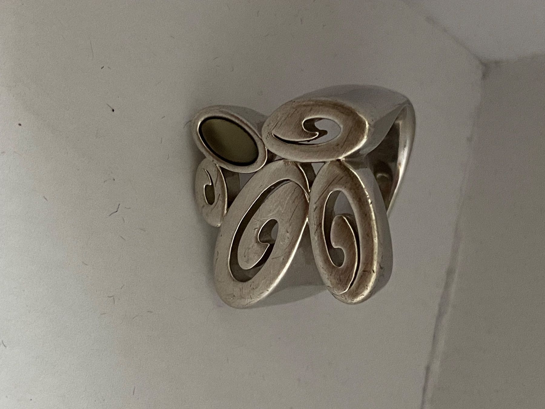 Pierre Lang Anelli: Ring Silber 925 Formspirale ein Stein 18mm Grösse 57 – Usato da Zürich venduto da vreni1973
