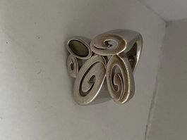 Ring Silber 925 Formspirale ein Stein 18mm Grösse 57