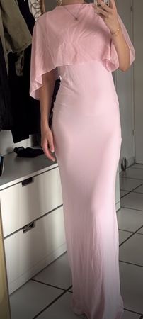 Abendkleid lang rosa mit Cape neu