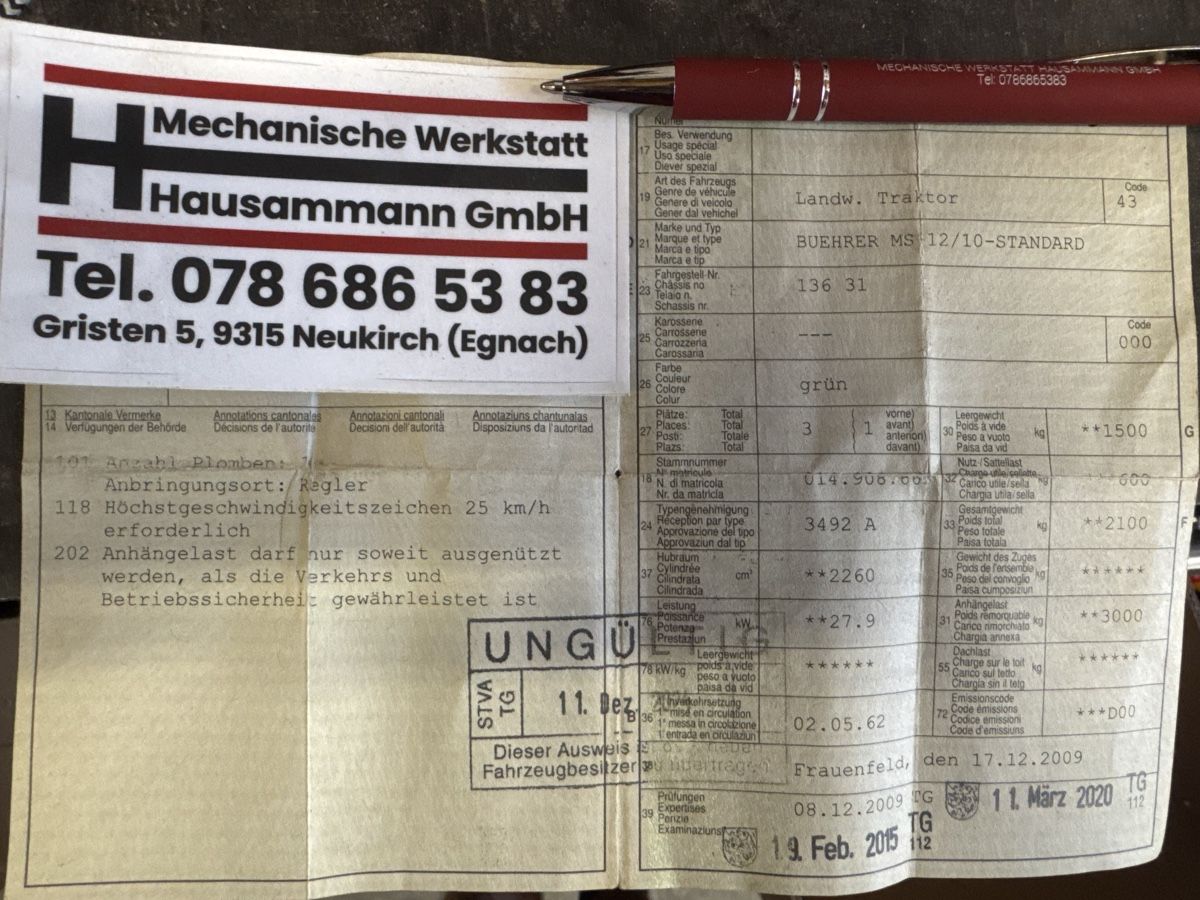 Bührer Trattori: Traktor Bührer MS 12 Heckschaufel  – Usato da Winden venduto da farmalld439 6