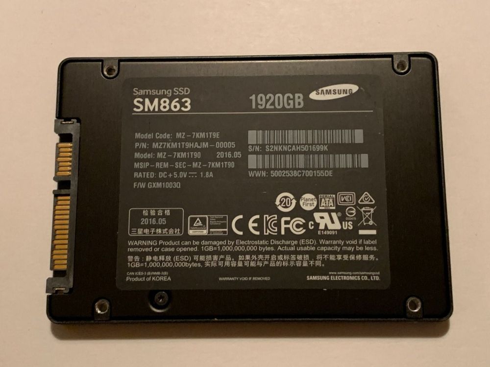 Samsung SM863 1920GB SSD | Kaufen auf Ricardo