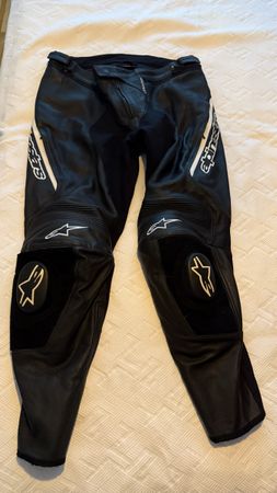 Alpinestars Missile V2 Leder-Motorradhose schwarz/weiss Grös