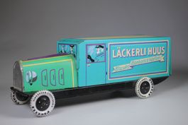 Alter Werbe-LKW Läckerli Huus aus lithografiertem Blech